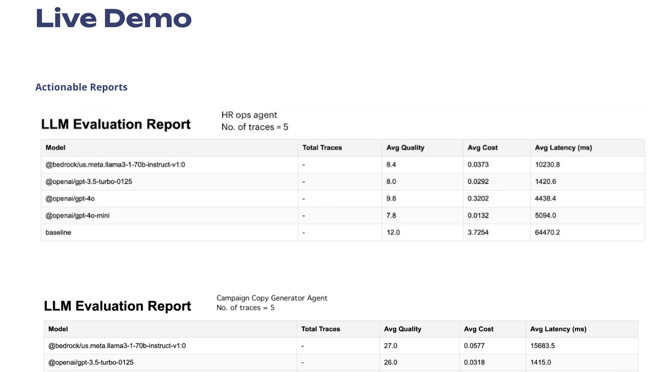 LLM Evaluation Report Demo